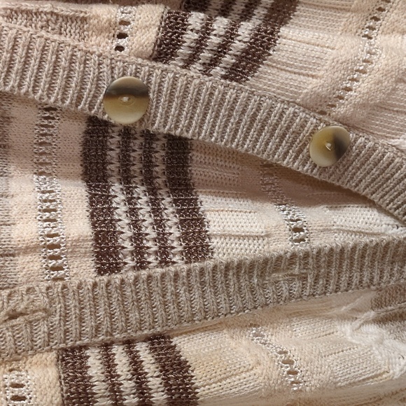 Liz Claiborne Open Weave Cardigan - Stylish Linen Blend Comfort - Picture 4 of 12